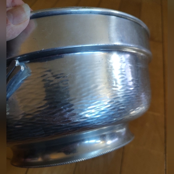 Vintage Nasco Italy Aluminum Hammered Elegant Lidded Serving Bowl Ice Bowl - Picture 8 of 12